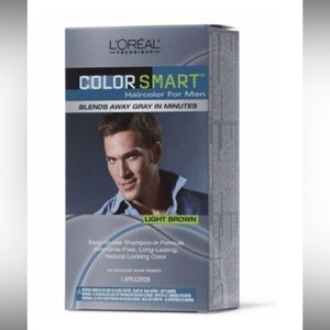 L'Oreal Color Smart Hair Color for Men Light Brown Blends gray away NEW Kit
